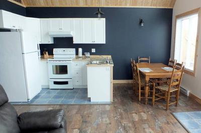 Intérieur chalet bleu