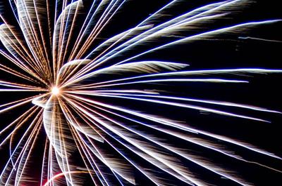 Feu artifice au camping