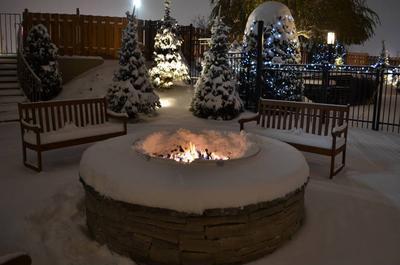 Foyer extérieur ouvert à l'année - hiver