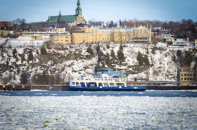 Vue sur Lévis l'hiver   © Société des traversiers du Québec