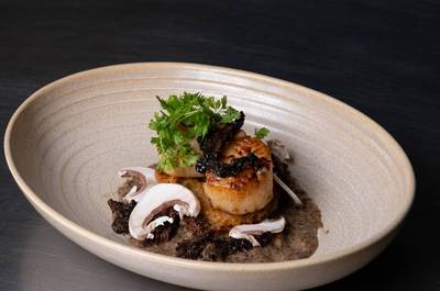 Pétoncles poêlés et crémeux de champignons