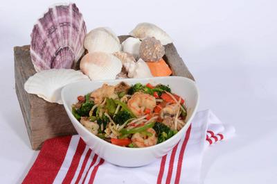 Sauté aigre-douce crevettes   © Le P'tit Rouet