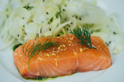 Saumon confit et salade de fenouil   © A.Slattery