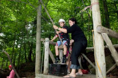 Activité dans les pistes d'hébertisme