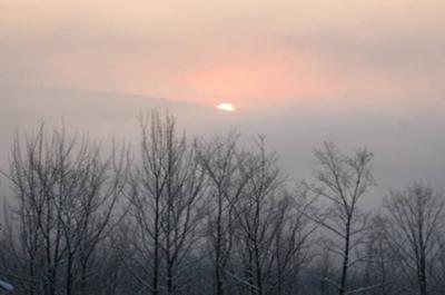 Soleil levant de la maison