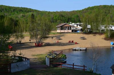 Lac avec plage de sable